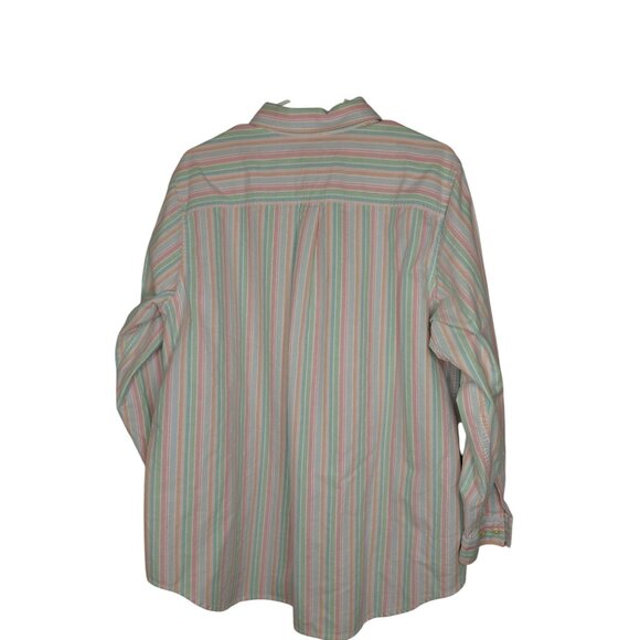 L.L. Bean Men's Multi-Color Striped Button-Up Shirt Size 1X Cotton - Picture 3 of 8